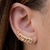 Brinco Ear Cuff com Navetes Coloridas Banhado em Ouro 18K