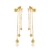 Brinco Ear Jacket Franjas e Bolinhas Lisas Banhado em Ouro 18k