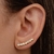 Brinco Ear Cuff com um fileira de zircônias redondas cor cristal Banhado em ouro 18k na internet