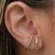 Brinco Ear Hook com pontos de cravação de zircônias coloridas Banhado em ouro 18k na internet