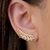 Brinco Ear Cuff com navetes cor cristal Banhado em Ouro 18k