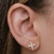 Brinco Ear Cuff de lua com piercing fake de pressão cravejado Banhado em Ouro 18 k - comprar online