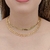 Conjunto de colares choker fita lisa grossa e brilhante e e colar de elos folheado em ouro 18k da Anastásia Joias