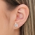 Brinco Ear Cuff com piercing fake cravejado com micro zirconias Banhado em Ouro 18k - comprar online