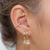 Piercing fake Line com pedras de zircônia cor cristal folheado em Ouro 18k - loja online