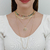 Choker Riviera de baguetes coloridas com corrente de elos de coração pequenos Banhado em Ouro 18k - comprar online