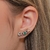 Brinco Mini Ear Cuff Gotas Coloridas Banhado em Ouro18k