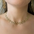 Colar Choker Losangos Banhado em Ouro 18k