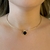 Colar Choker Aro Rígido com Pingente Ônix Banhado em Ouro 18k