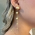 Brinco Ear Jacket Bola Fosca Dourada Banhado em Ouro 18k