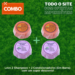 Combo: 2 Shampoos em Barra + 2 Condicionadores em Barra