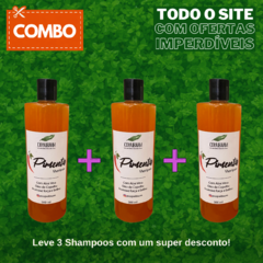 Combo: 3 Shampoos de 500ml (Shampoo de Pimenta com Copaíba - Fortalecedor)