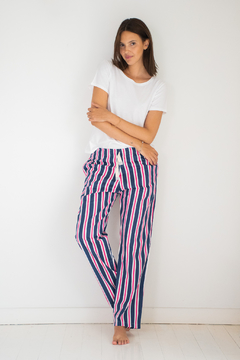 Pantalón Algodón Adulto Lourmarin Azul y Fucsia Unisex