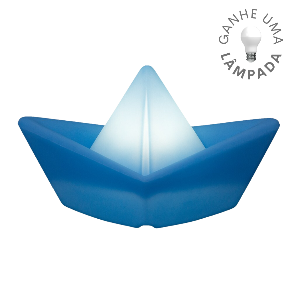 Luminária De Mesa Barquinho Azul Origami | Adorey Store