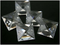 Quadrado de Cristal Lapidado K9 (2 furos) 20mm - 10 PEÇAS - ANNINOX