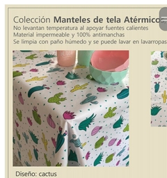 MANTEL DE TELA ATÉRMICO CACTUS 180x180