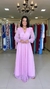 Vestido longo em Lurex Rosa Bebê Antonela moda evangelica