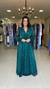 Vestido longo em Lurex Verde Esmeralda Antonela moda evangelica