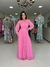Vestido longo em Lurex Rosa Chiclete Antonela moda evangelica