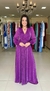Vestido longo em Lurex Gabriela Roxo moda evangelica - Gaby Modas