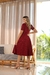 Vestido Mide em Jacar 3D Marsala Aline Moda Evangélica na internet