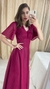 Vestido longo em Lurex Suellem Rosa Fúcsia moda evangelica na internet