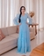 Vestido Longo em Tule Azul Serenity Camila moda evangelica.