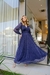 Vestido longo em Lurex Gabriela Azul Marinho moda evangelica