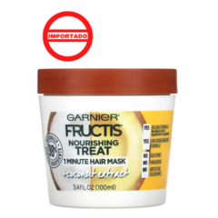Garnier, Fructis, Nourishing Treat, 1 Minute Hair Mask + Coconut Extract, 3.4 fl oz (100 ml)