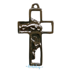 Crucifixo Face de Cristo 35mm - Níquel