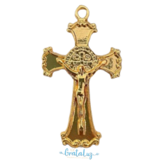 Crucifixo São Bento VI cor dourado