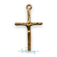 Crucifixo Água Viva com acabamento dourado