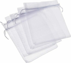 Saco de Tecido de Organza Pacote de 10 Unidades, Branco, 9x12cm - comprar online