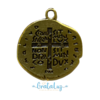 Medalha das Duas Cruzes em metal Ouro Velho 30mm