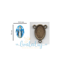 Entremeio Oval dupla face para resinar - Ouro Velho - comprar online