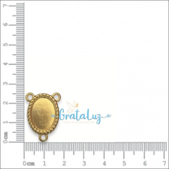 Entremeio Oval 25mm para resinar - Dourado