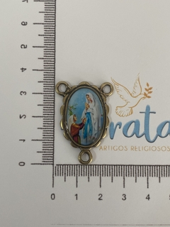 Entremeio Resinado Nossa Senhora de Lourdes 32mm - Ouro velho - comprar online