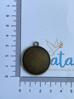 Pingente Medalha Redondo para resinar dupla face 30mm - Ouro Velho - comprar online