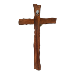 Crucifixo de Parede em Madeira Nobre 39cm - Ouro Velho - loja online