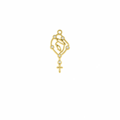 Pingente Santo Rosário com strass 35mm - Dourado na internet