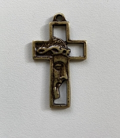 Crucifixo Face de Cristo 35mm - Ouro Velho - comprar online