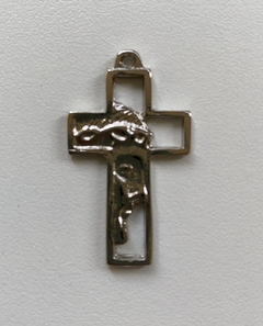 Crucifixo Face de Cristo 35mm - Níquel - comprar online