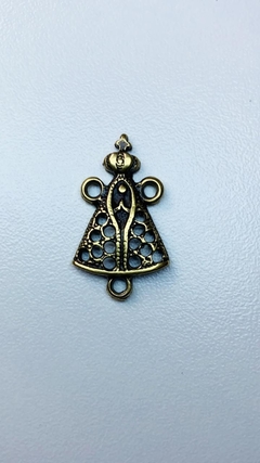 Entremeio Vazado 3 pontas Nossa Senhora Aparecida 25mm - Ouro Velho - comprar online