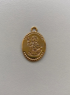 Medalha Santo Expedito em metal dourado