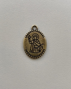 Medalha Santo Expedito em metal ouro velho