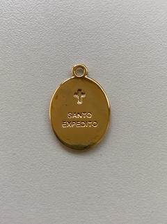 Medalha Santo Expedito em metal dourado - comprar online
