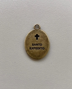 Medalha Santo Expedito em metal ouro velho - comprar online