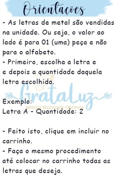 Passador Metal Letra Redonda 8mm A-Z Gravado em um lado - Dourado na internet