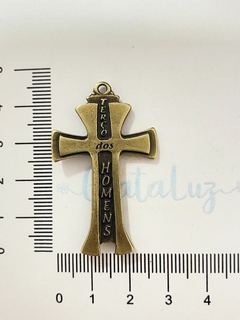 Crucifixo Terço do Homens 45mm - Ouro Velho na internet