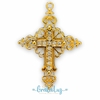 Crucifixo Raio de Sol com strass Cristal Premium - Dourado